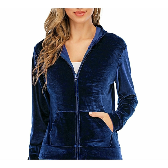 Faded Glory Dark Blue Velour Tracksuit 